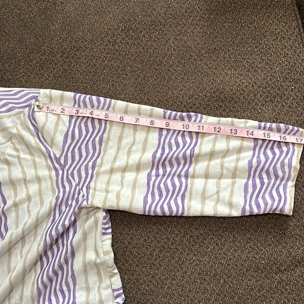 Alfred Dunner Women's Garden Party Spliced Stripe Texture Top size PXL - Picture 9 of 12